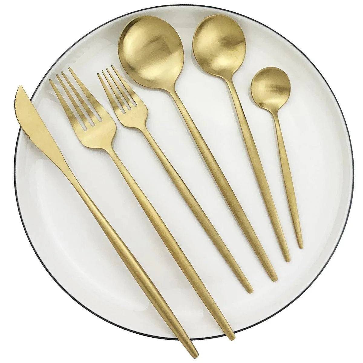 30-Piece Minimalist Cutlery Set - Elegant Stainless Steel Flatware