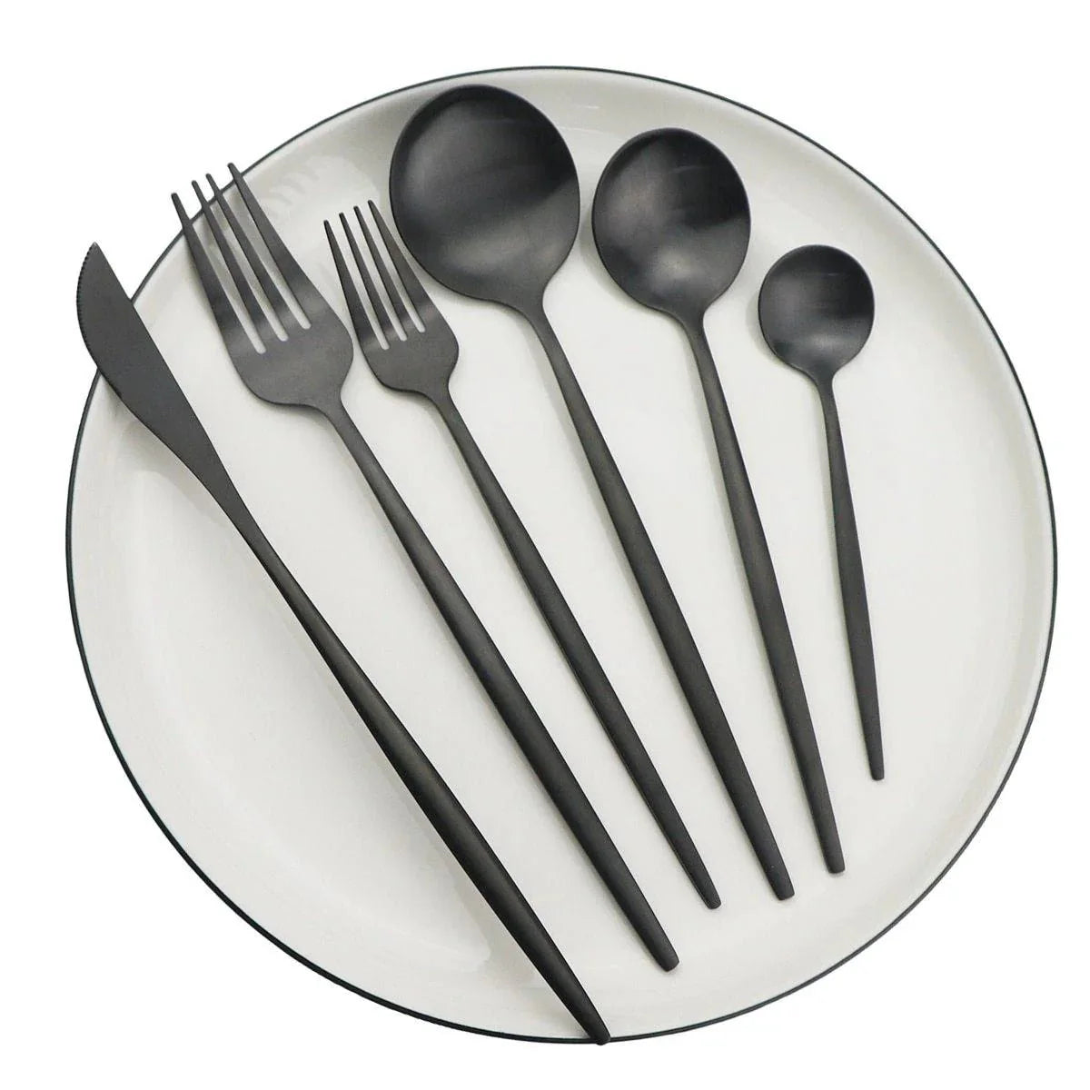 30-Piece Minimalist Cutlery Set - Elegant Stainless Steel Flatware