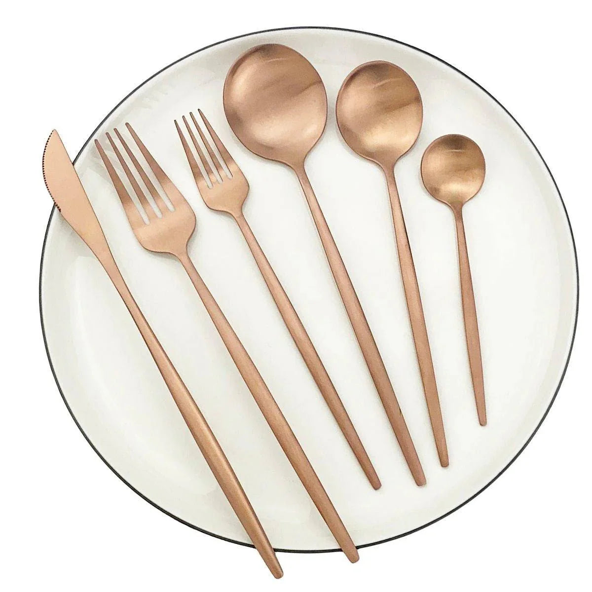 30-Piece Minimalist Cutlery Set - Elegant Stainless Steel Flatware