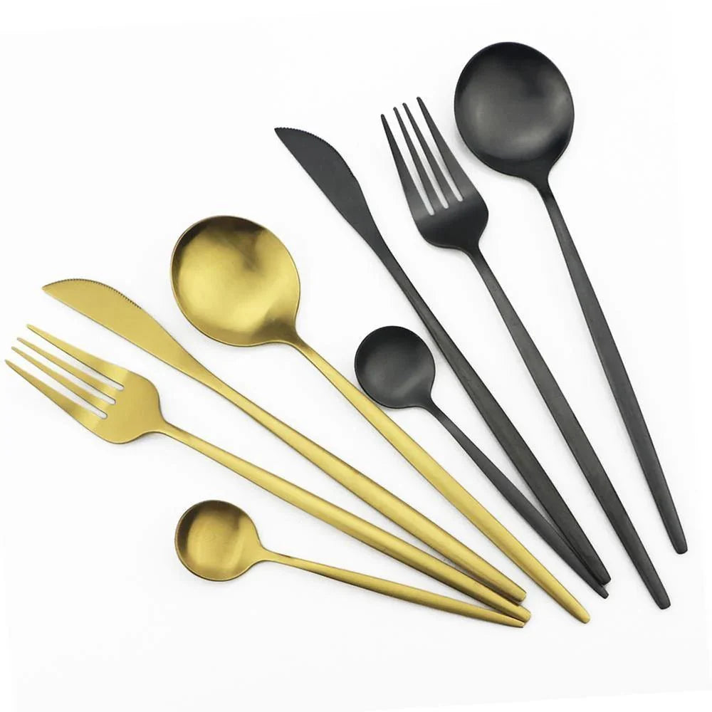 30-Piece Minimalist Cutlery Set - Elegant Stainless Steel Flatware