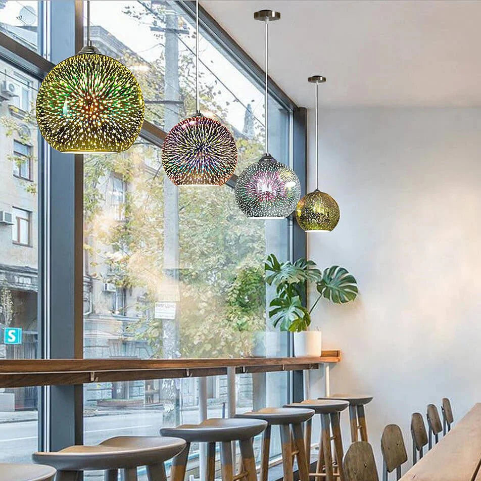 3D Firework Glass Pendant Light