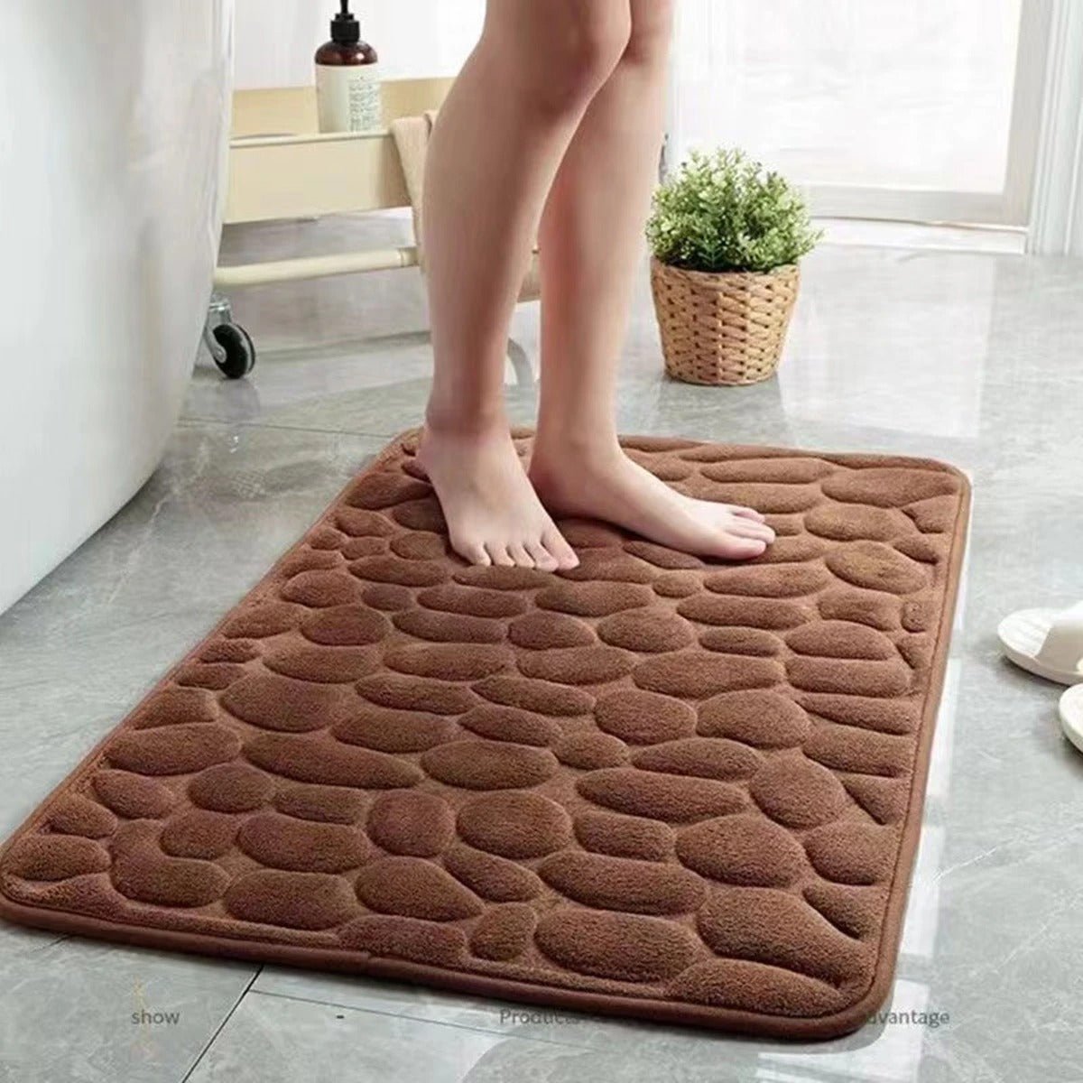 3D Non-Slip Bathroom Mat with Quick-Dry Absorbent Design
