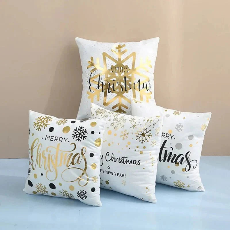 4-Pack Christmas Cushion Covers - Decorative Pillow Covers