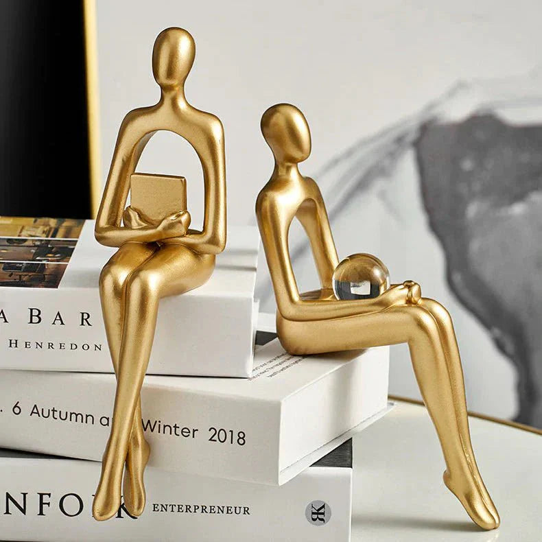 Abstract Bookshelf Figurines