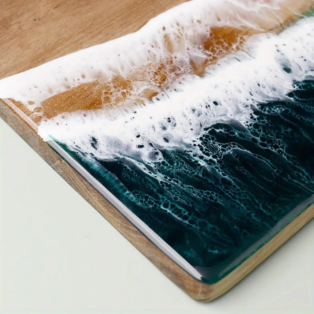 Acacia Wood Cutting Board - Ocean Design by Lattea