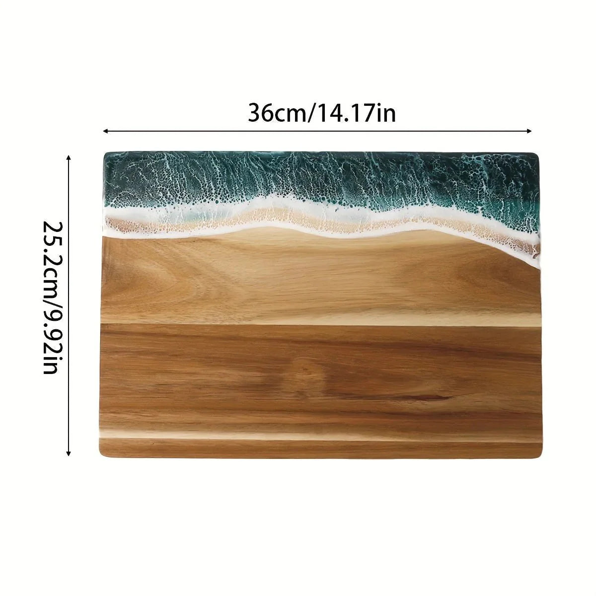 Acacia Wood Cutting Board - Ocean Design by Lattea