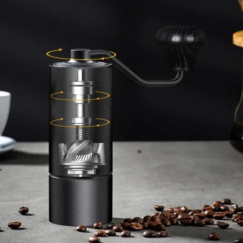 Adjustable Hand Burr Coffee Grinder with Double Bearing Design