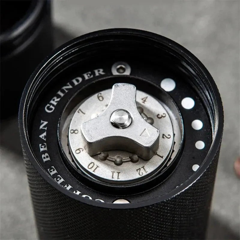 Adjustable Hand Burr Coffee Grinder with Double Bearing Design