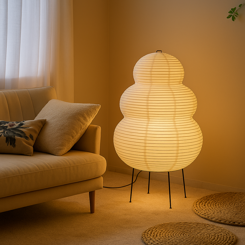 Akari Japandi Style Paper Floor Lamp