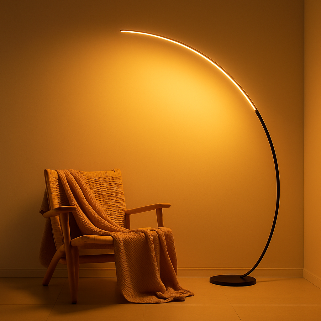 Arc Dimmable Black Floor Lamp | Nordic LED Stand Light