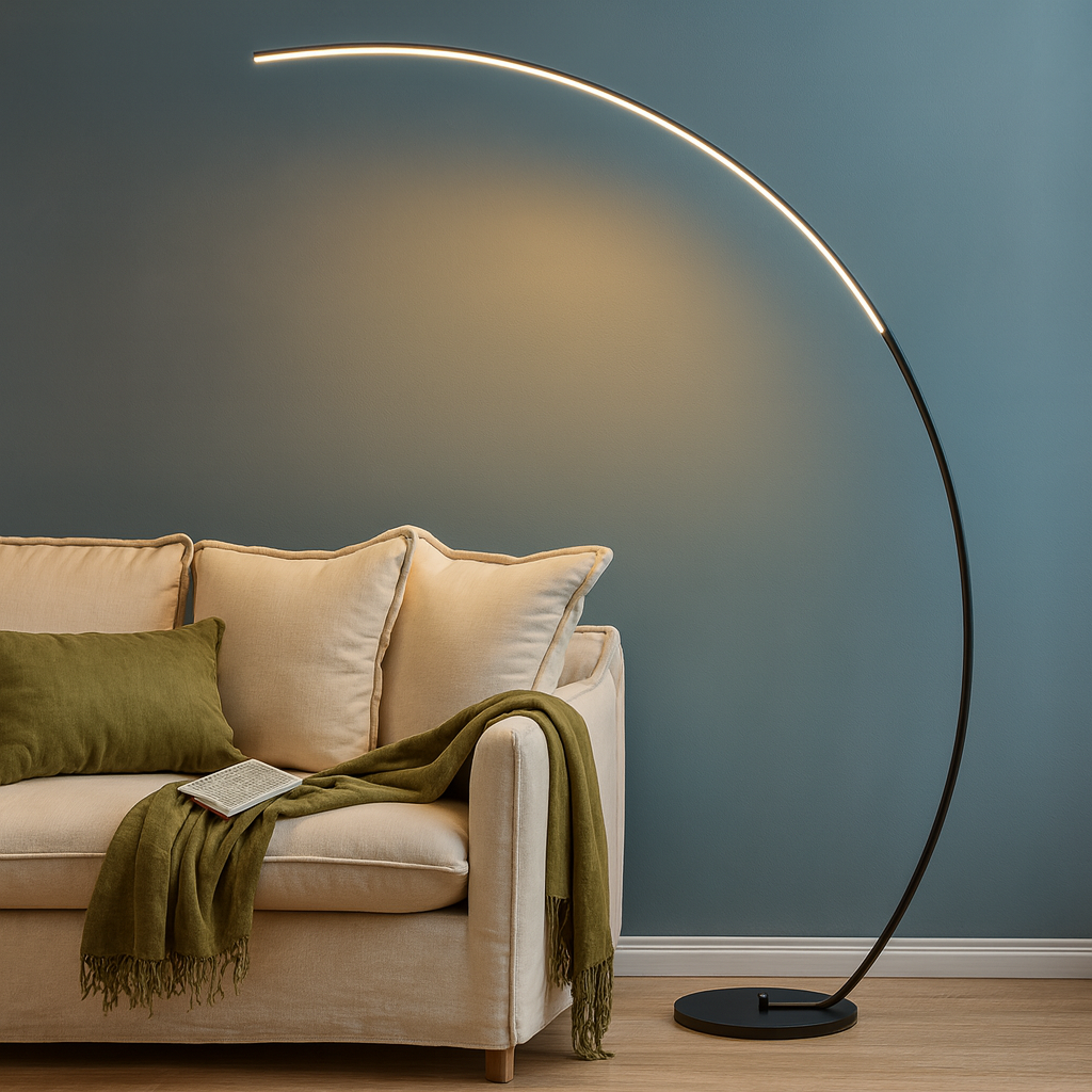 Arc Dimmable Black Floor Lamp | Nordic LED Stand Light
