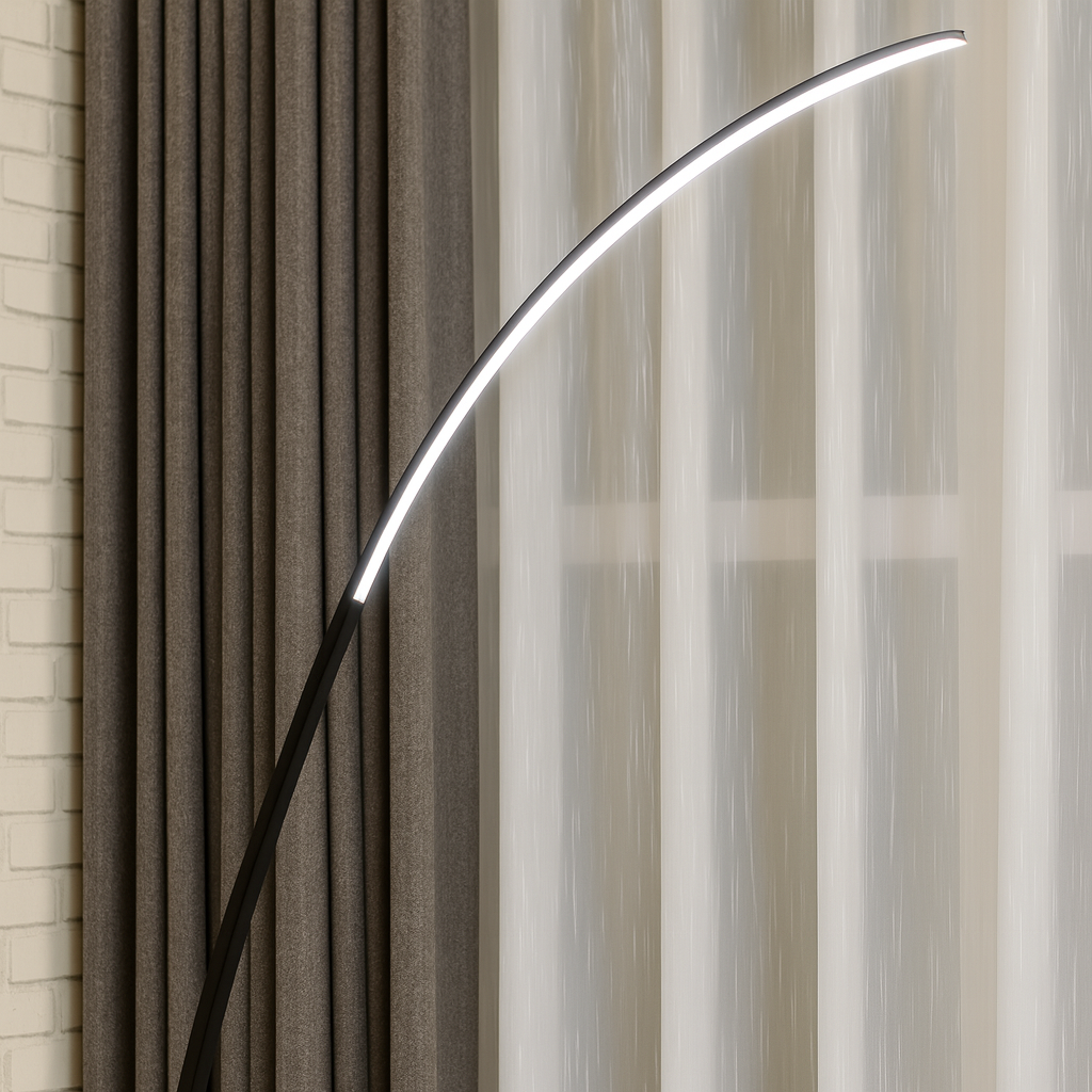 Arc Dimmable Black Floor Lamp | Nordic LED Stand Light