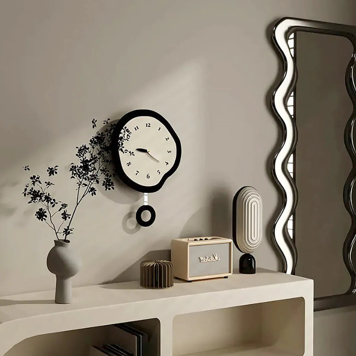 Abstract Wall Clock with Pendulum