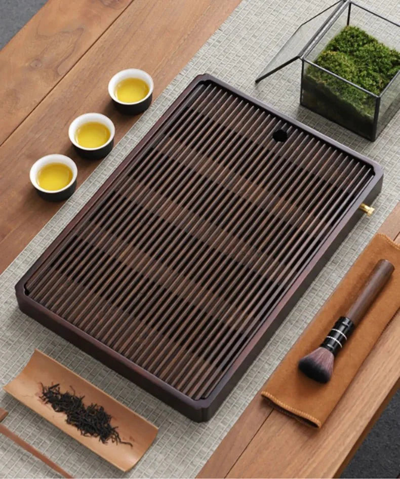 Bamboo Tea Tray Water Drain - Japanese Style