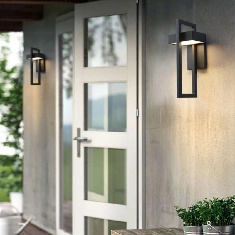 Black Up Down Outdoor Wall Light