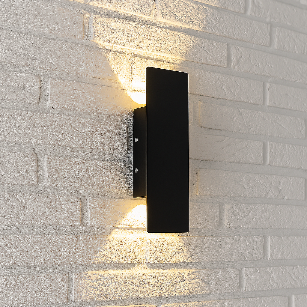 Black Long Outdoor Wall Light