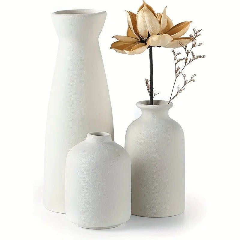 Boho Ceramic Flower Vase Set Handmade