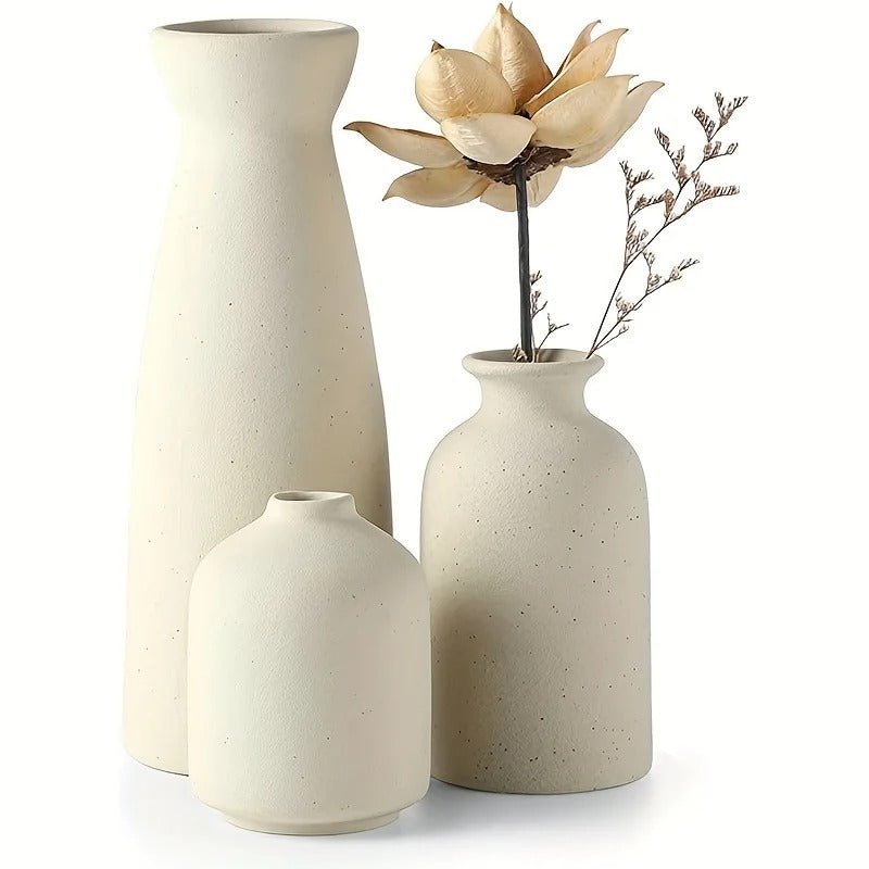 Boho Ceramic Flower Vase Set Handmade
