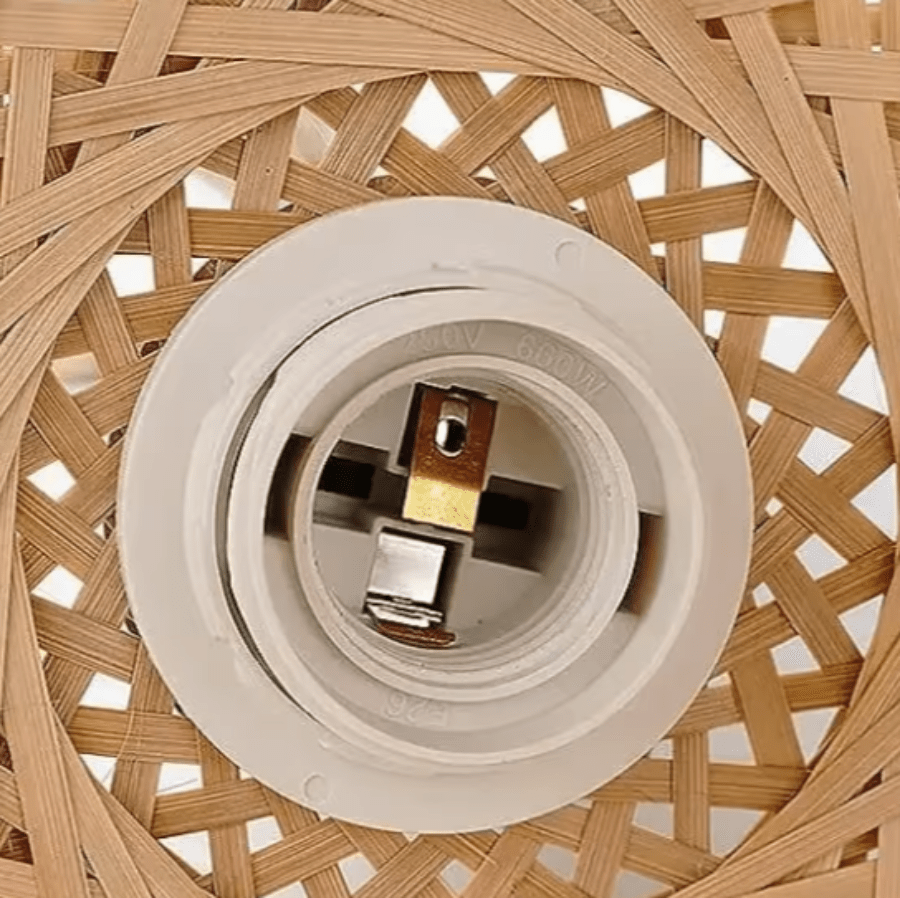 Boho Handwoven Bamboo Hanging Wall Light