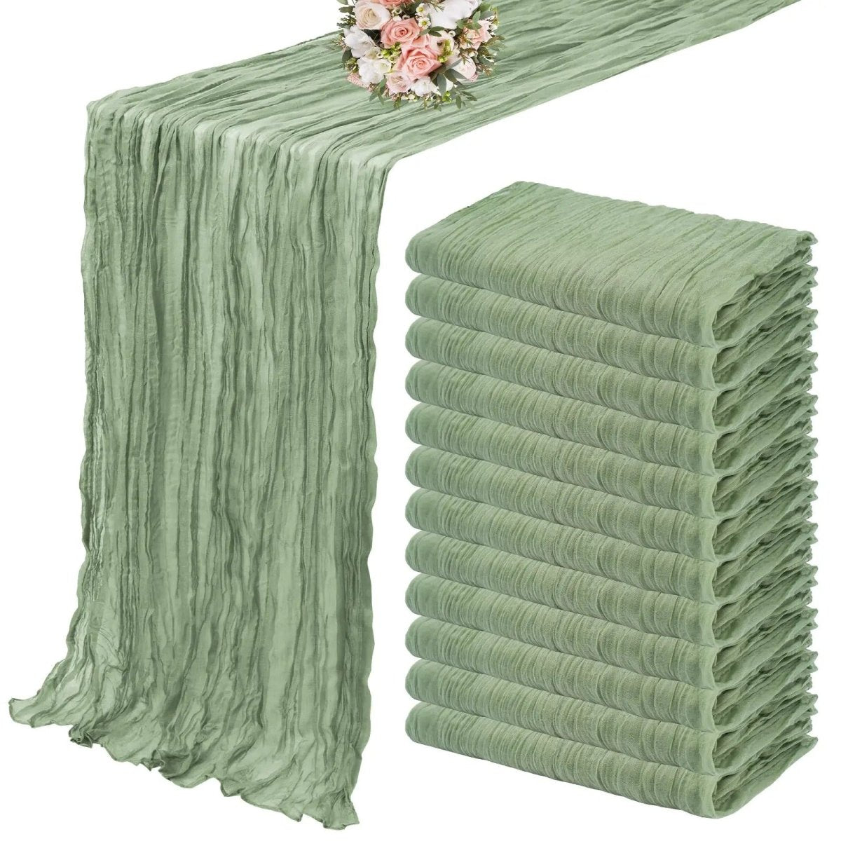 Cheesecloth Table Runner 10 Piece Set