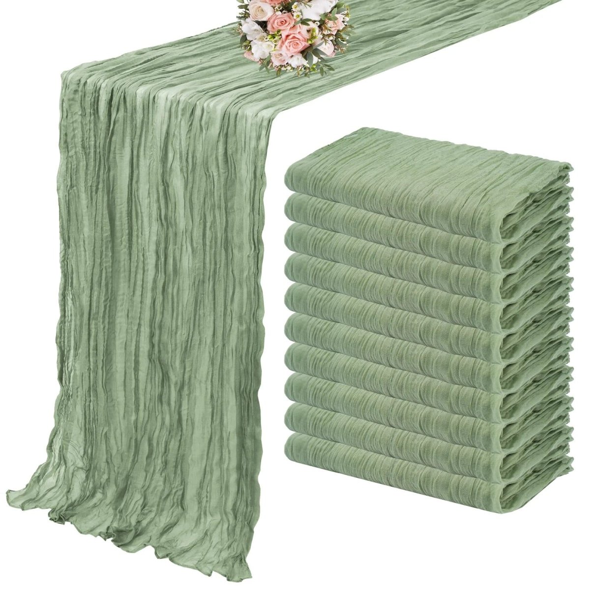 Cheesecloth Table Runner 10 Piece Set