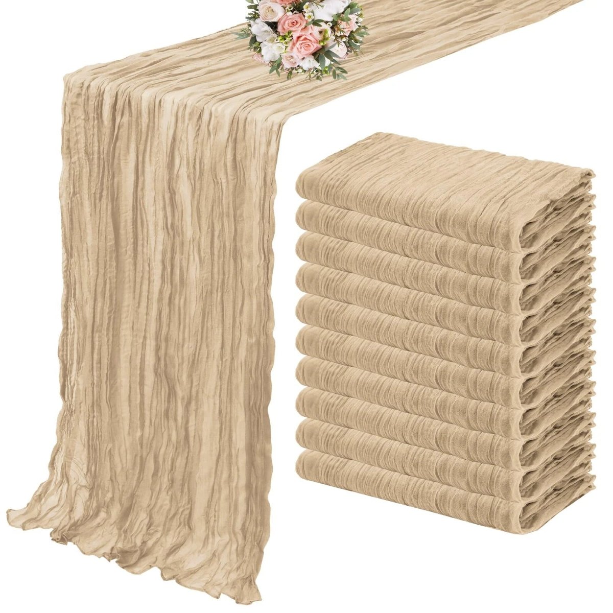 Cheesecloth Table Runner 10 Piece Set