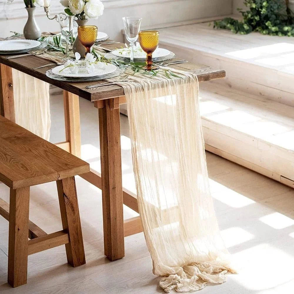 Cheesecloth Table Runner 10 Piece Set