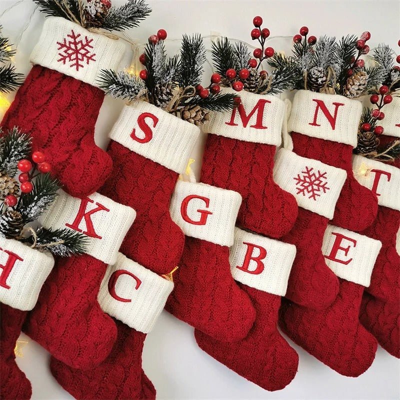 Christmas Stockings with Alphabet Letters - Choose Your Initial