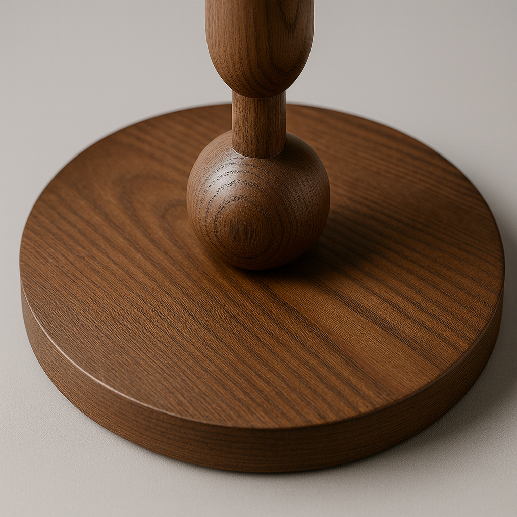 Classic Wooden Floor Lamp with White Fabric Lampshade