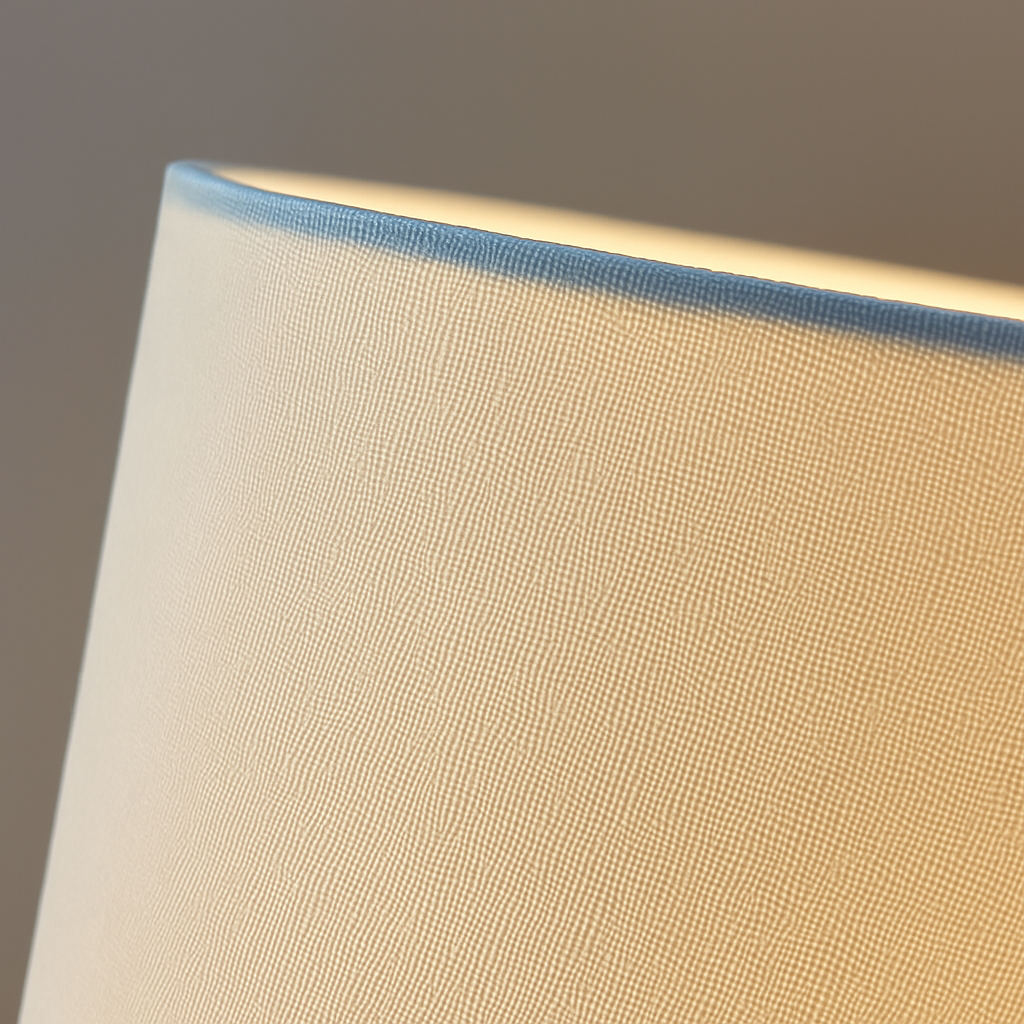 Classic Wooden Floor Lamp with White Fabric Lampshade