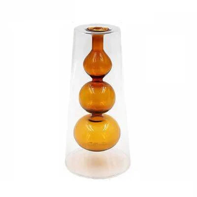 Color Inlay Double Glass Vase