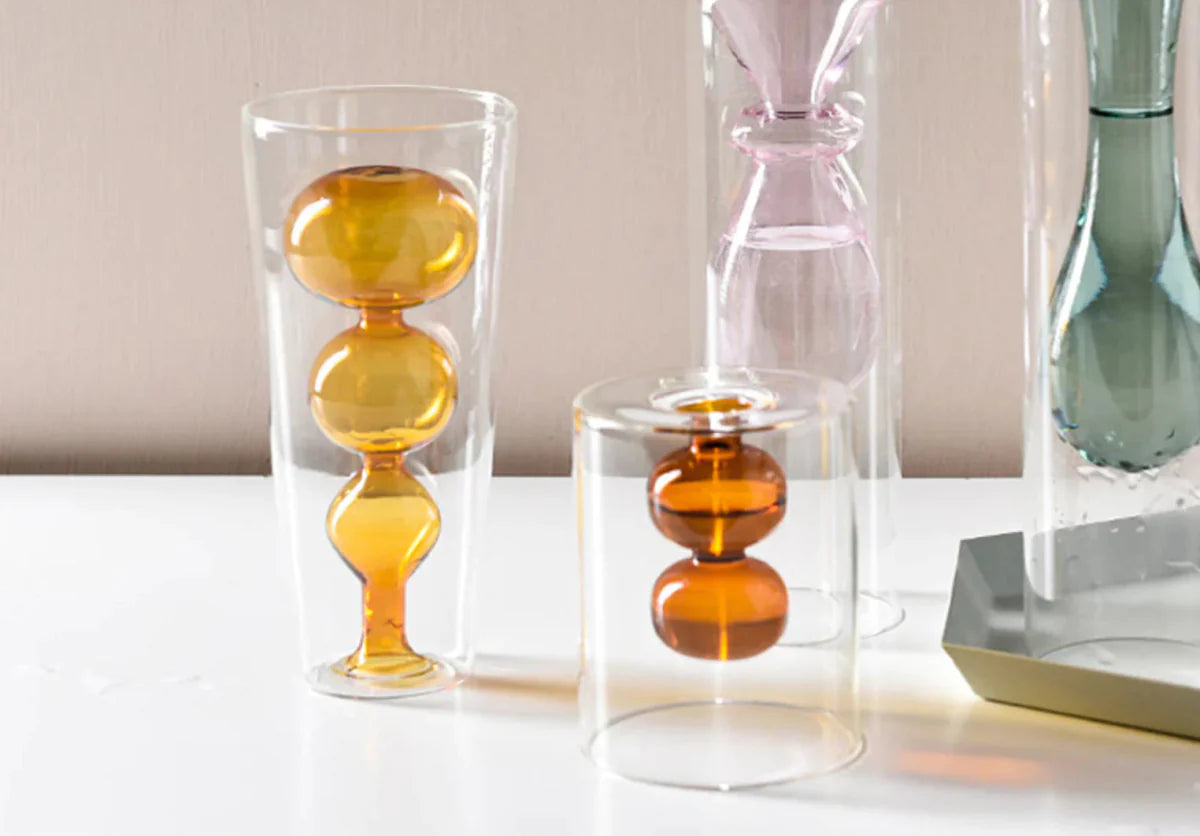 Color Inlay Double Glass Vase