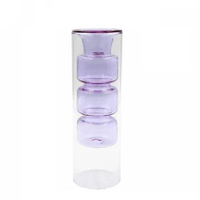 Color Inlay Double Glass Vase