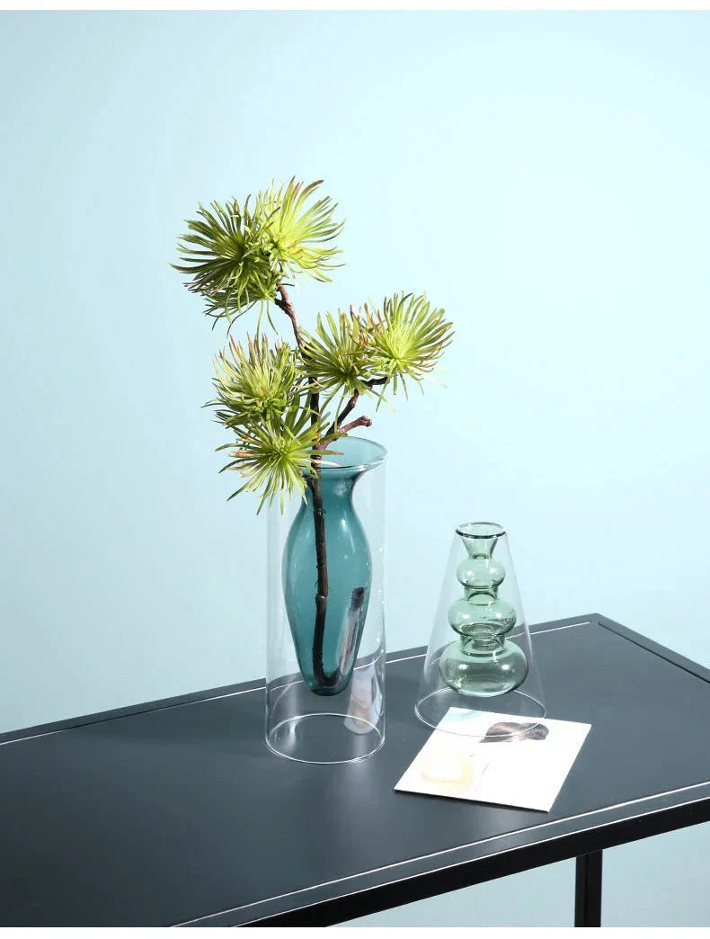 Color Inlay Double Glass Vase