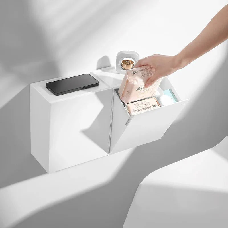 Compact Wall Hanging Storage Box for Bathroom