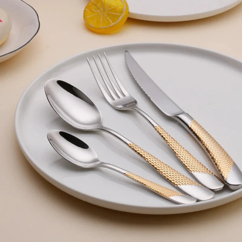 Drillan Cutlery Set with Luxury Textured Design