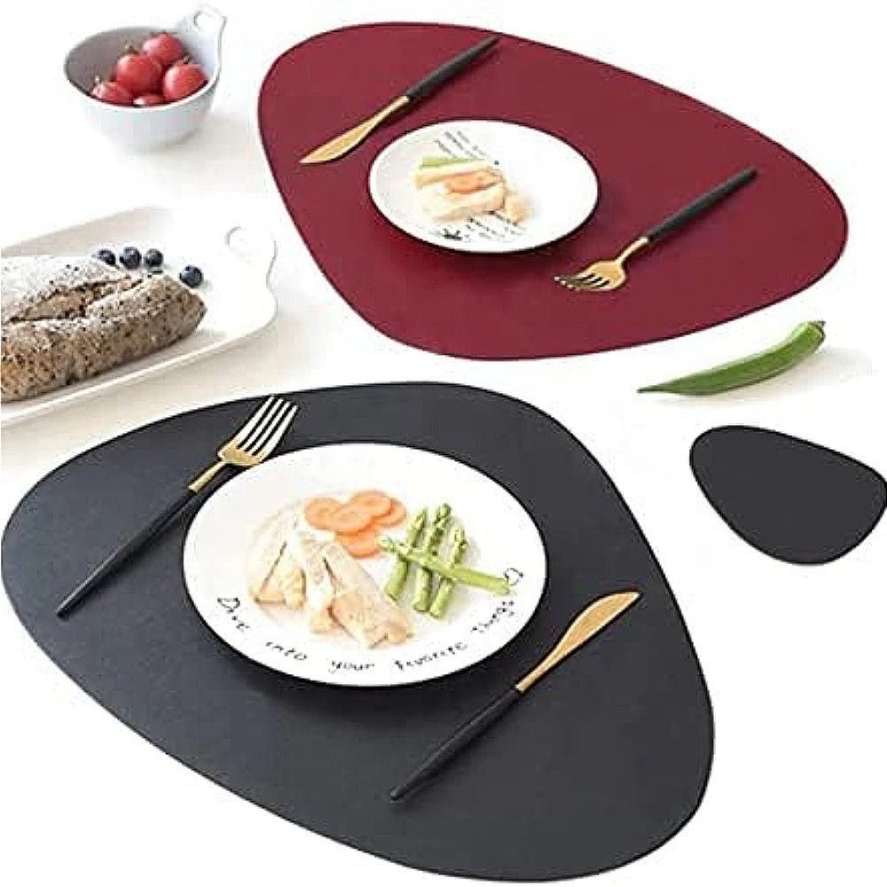 Ecological Leather Dual-Sided Placemats Set - Waterproof and Oil-Proof