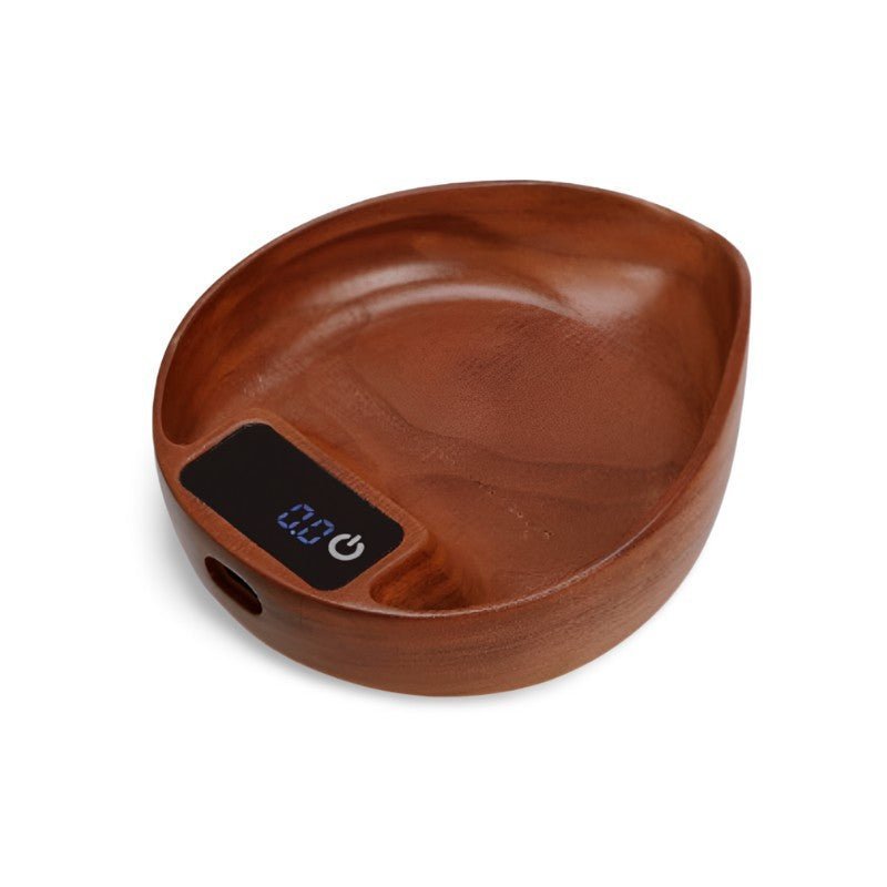 Electronic Wooden Coffee Scale - Leaf Design