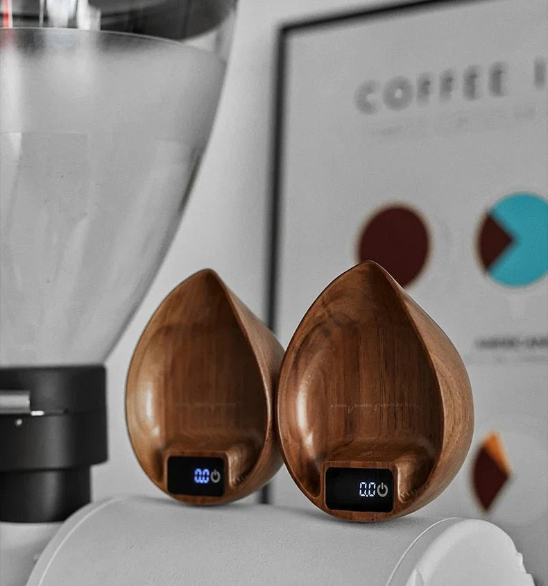 Electronic Wooden Coffee Scale - Leaf Design