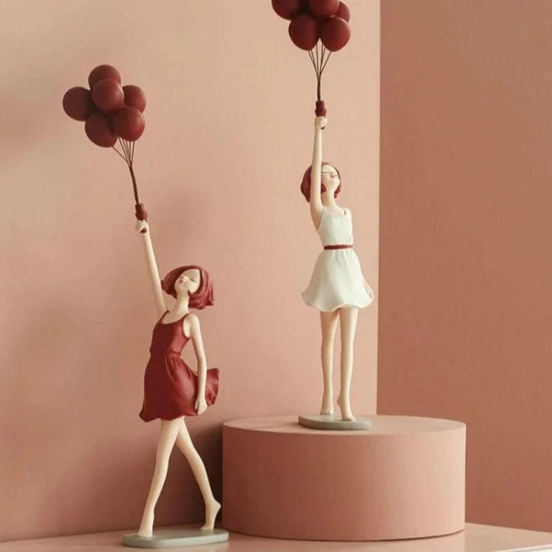 Elegant Balloon Girl Sculpture