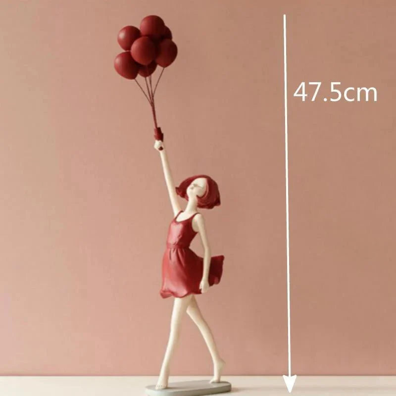 Elegant Balloon Girl Sculpture