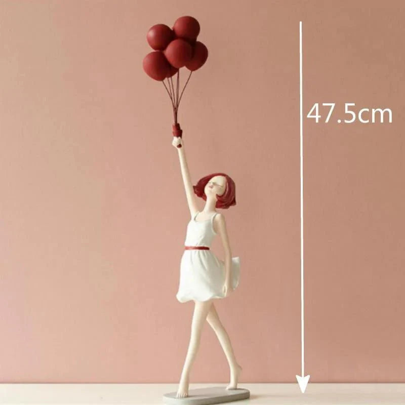 Elegant Balloon Girl Sculpture