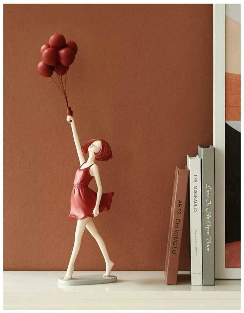 Elegant Balloon Girl Sculpture