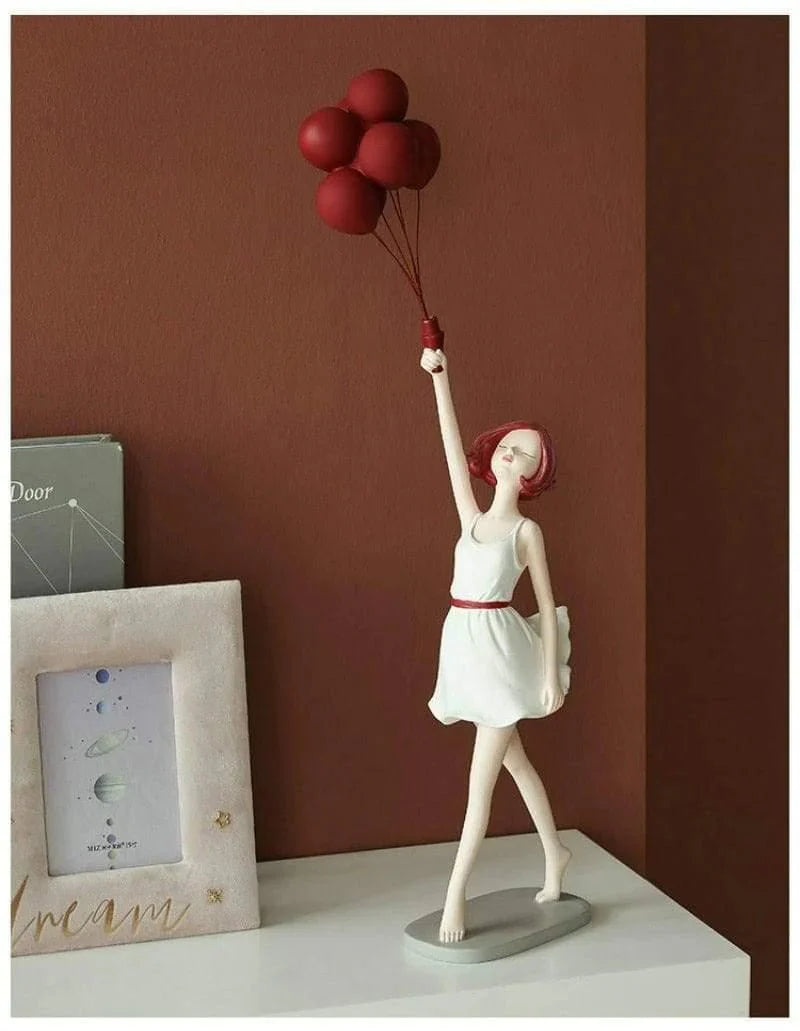 Elegant Balloon Girl Sculpture