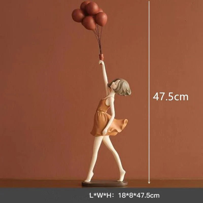 Elegant Balloon Girl Sculpture