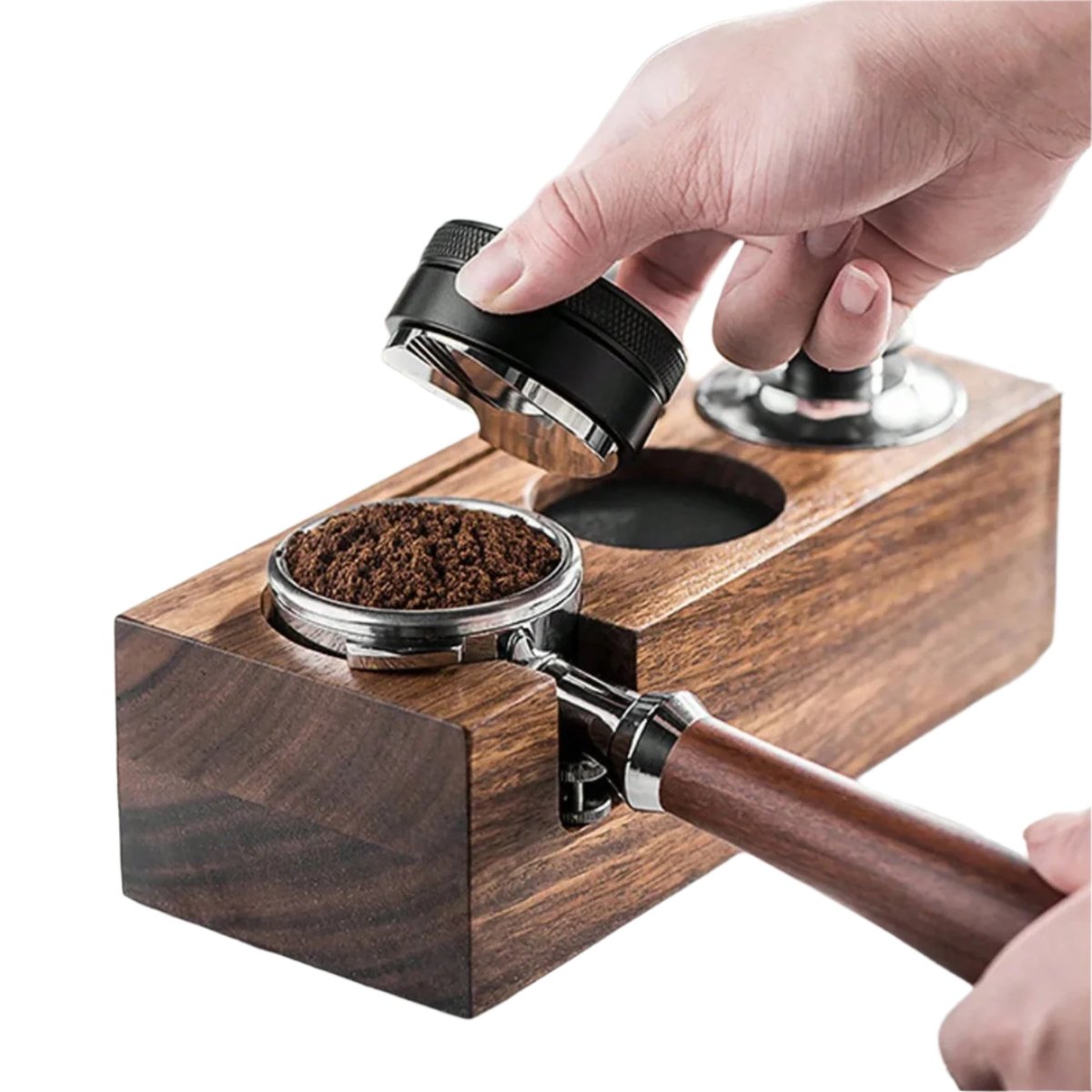 Espresso Tamping Station - Wooden Portafilter Holder