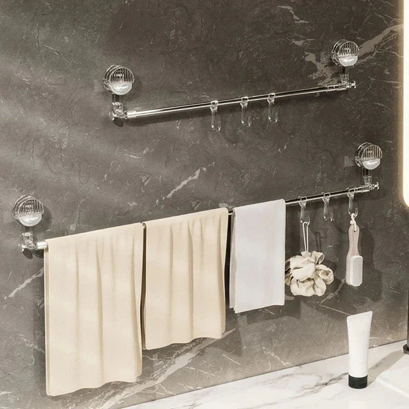 Extendable Suction Towel Rack with Hooks
