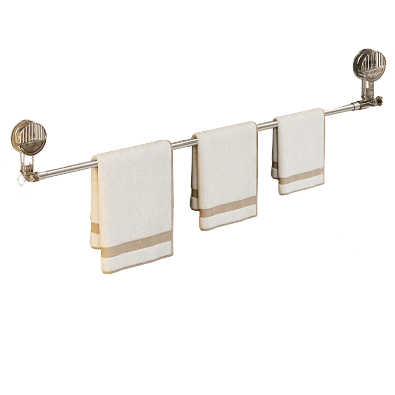 Extendable Suction Towel Rack with Hooks