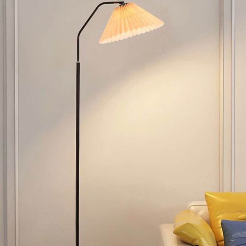Floor Lamp with Pleated Fabric Shade