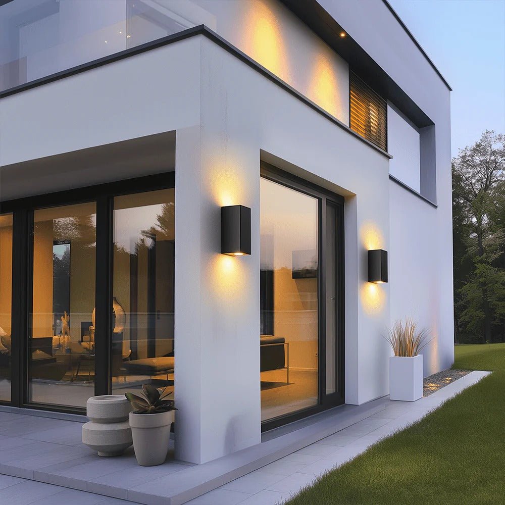 Geometric Black Up Down Wall Light